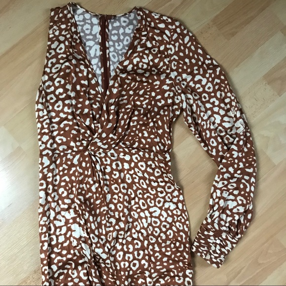 *Alexis One Sleeve High Slit Leopard Print Maxi - Picture 4 of 9